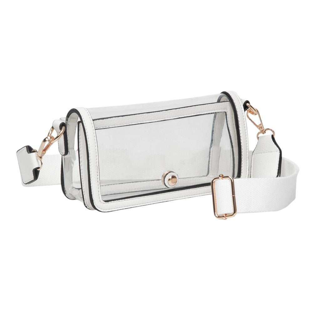 Transparent Rectangle Flap Crossbody Bag