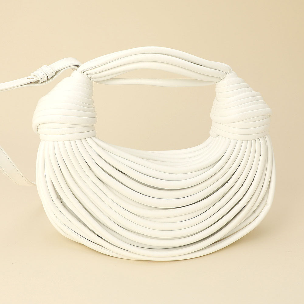 Faux Leather Contemporary Sculpted Shoulder Handbag