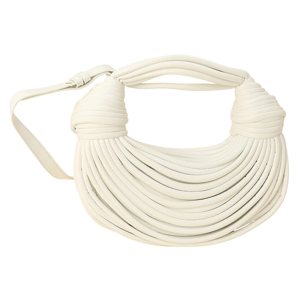 Faux Leather Contemporary Sculpted Shoulder Handbag