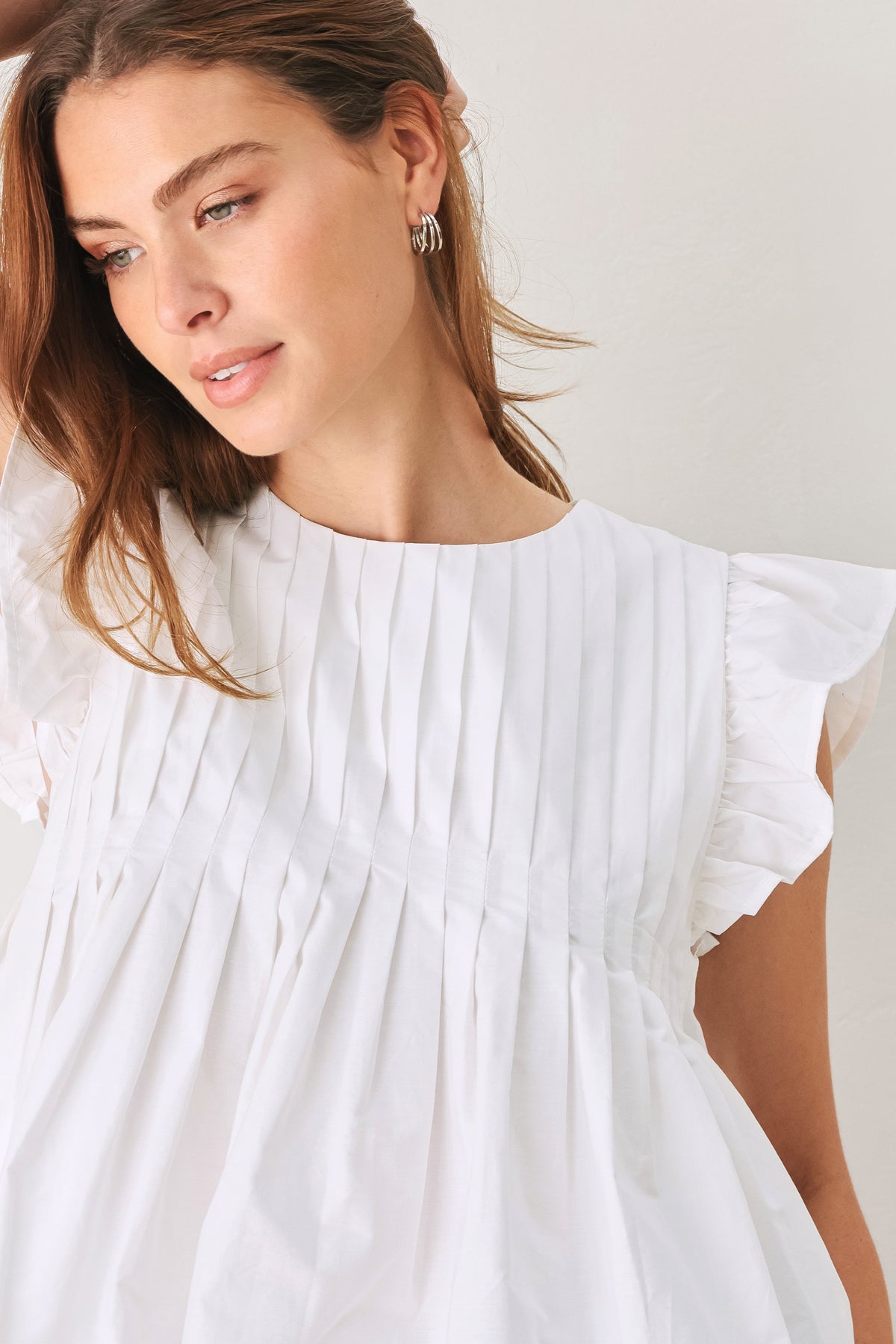 MEMORIES IN FOCUS WHITE WOVEN TOP