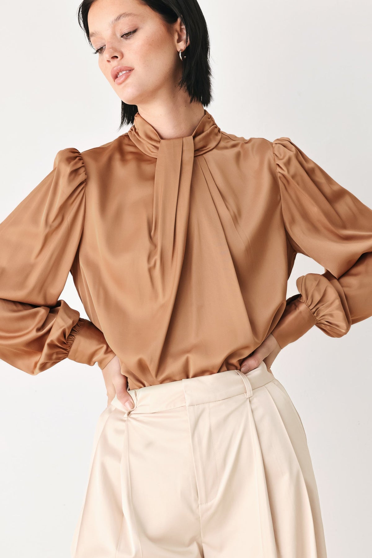 GOLDEN HOUR HIGH NECK BLOUSE