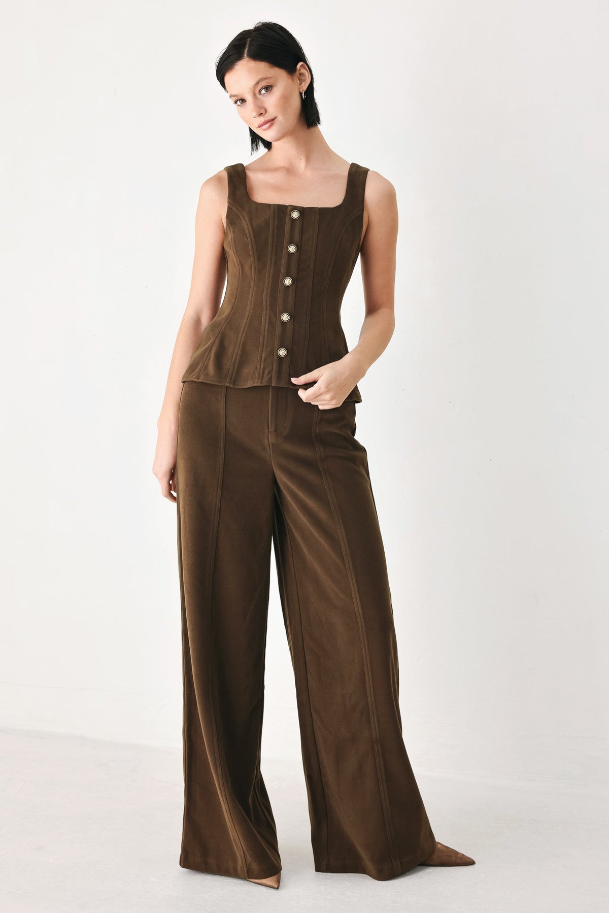 SWEETEST IN SIGHT BROWN PEPLUM TOP
