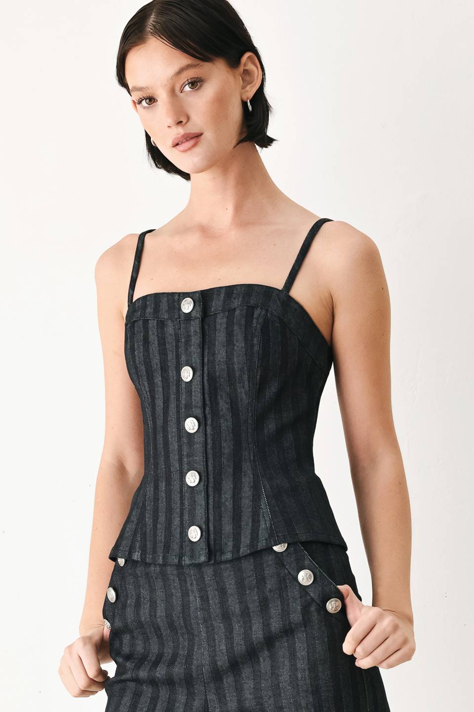 GRAPHITE CITY WOVEN TOP