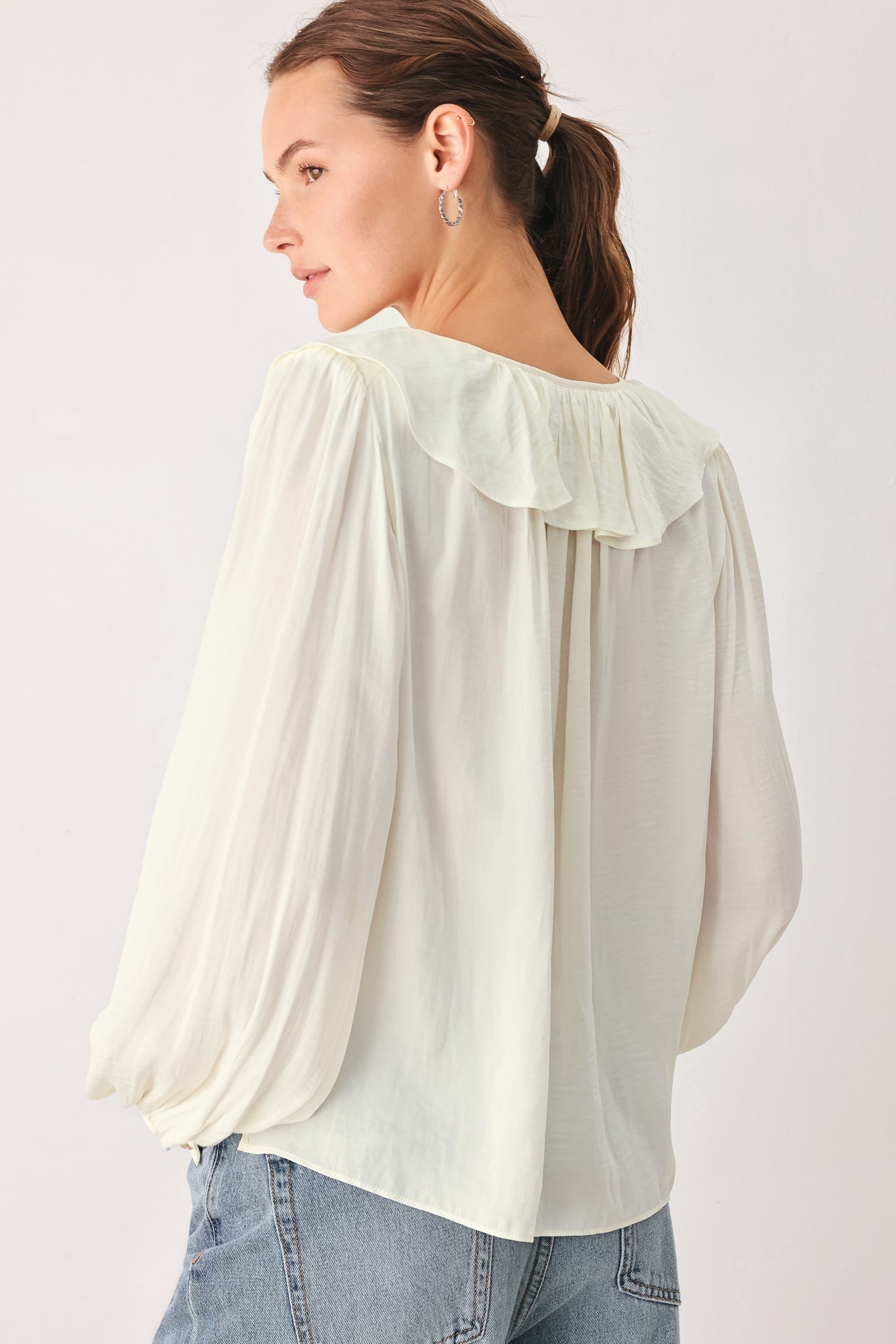 CLOUDRIFT IVORY WOVEN TOP