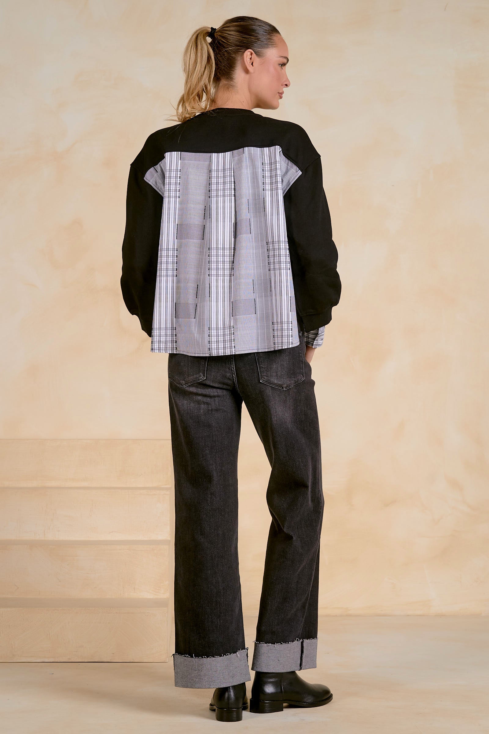 Mollie Top Black Plaid