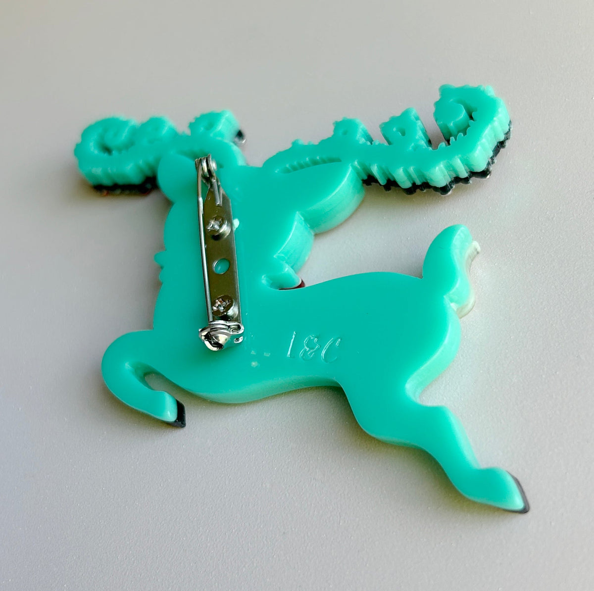 Fawna Fir Top Leaping Reindeer Brooch by Johanna Parker x Lipstick & Chrome