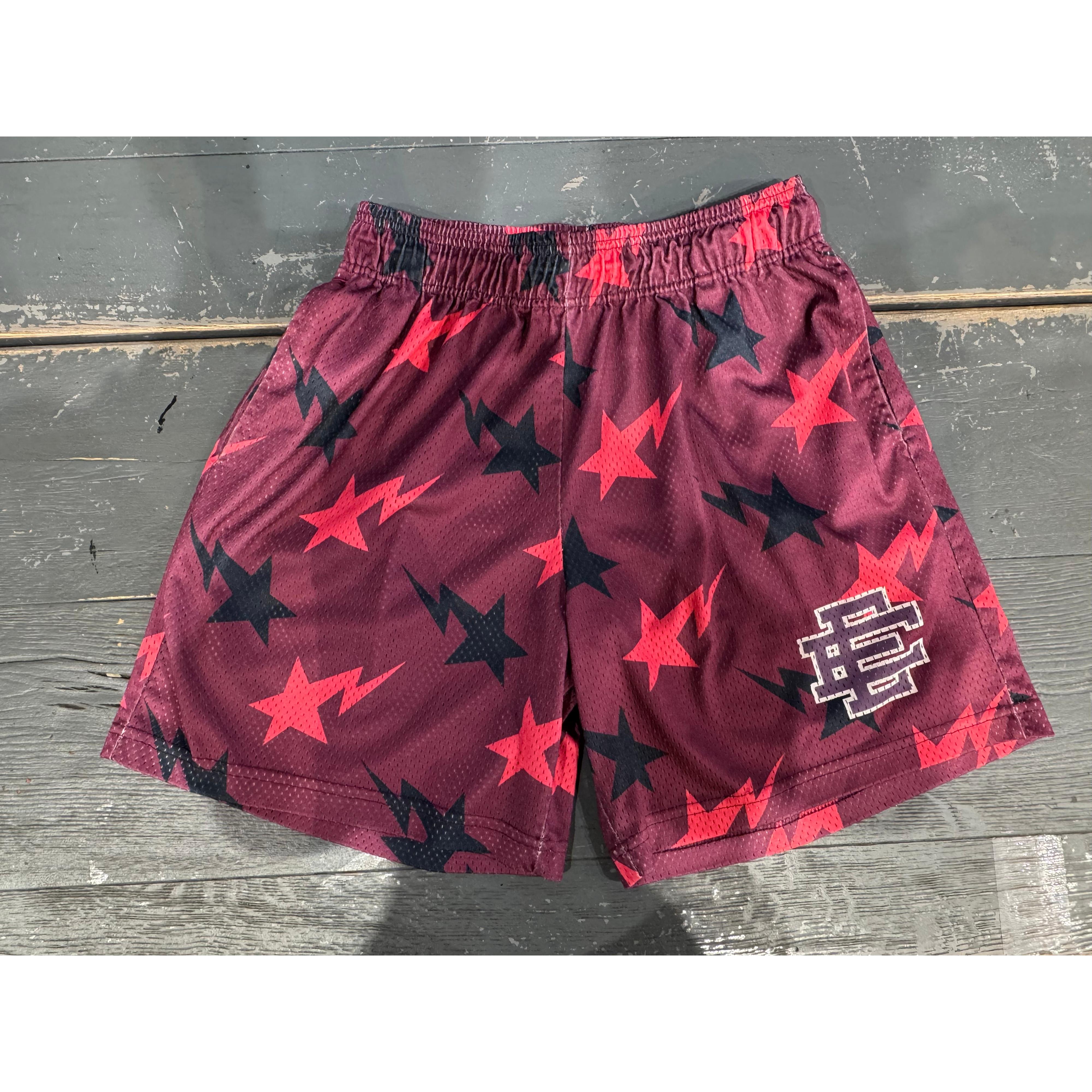 PRE OWNED Eric Emanuel x BAPE Miami Basic Short Purple/Pink/Black