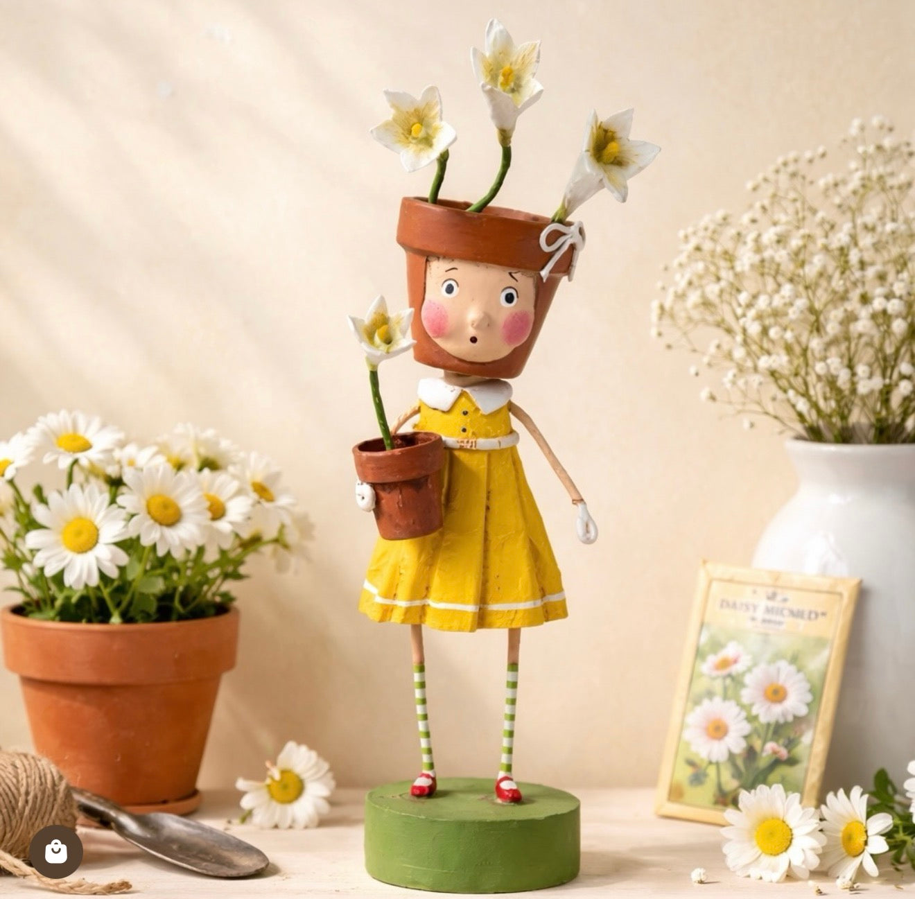 Pot Head Spring Figurine by Lori Mitchell *NEW FOR 2026*