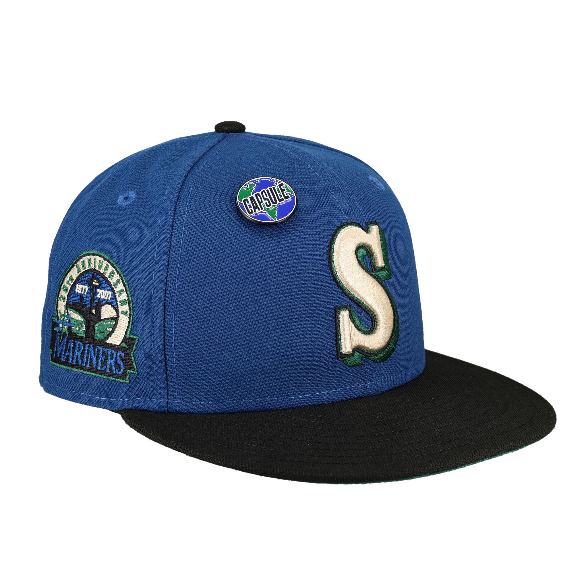 Seattle Mariners Globe Collection 30th Anniversary Patch Fitted Hat