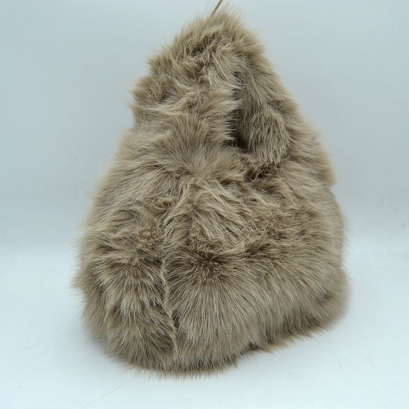 Fluffy Shaggy Plush Handbag with Integrated Top Handle