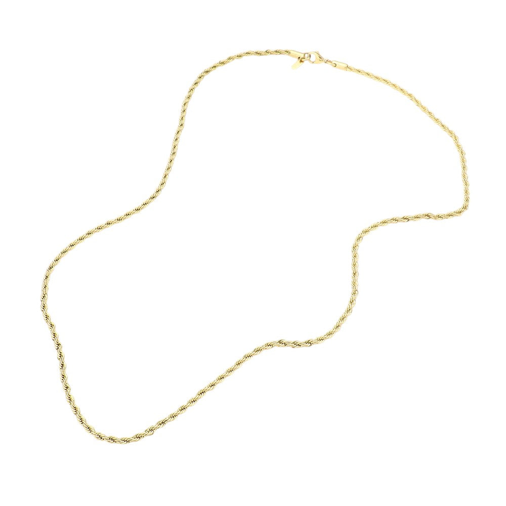24 INCH, 3mm Stainless Steel Rope Chain Necklace