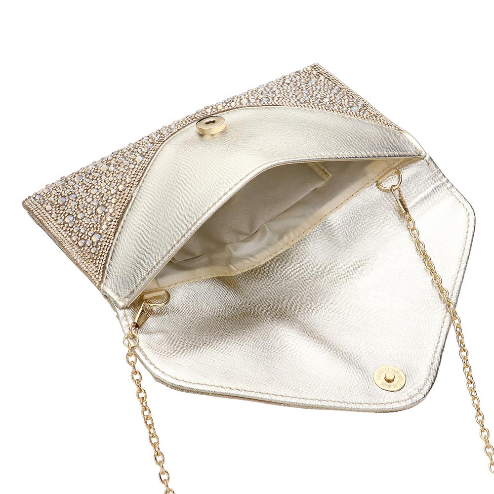 Bling Stone Studded Flap Envelop Evening Clutch Bag / Crossbody Bag
