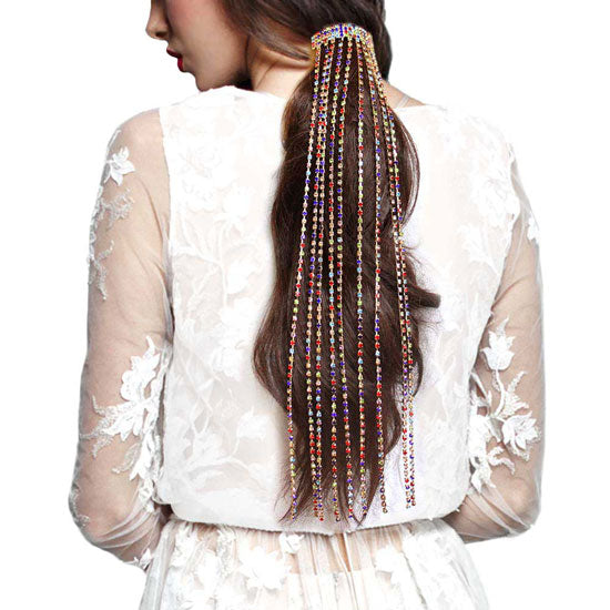 Rhinestone Fringe Barrette