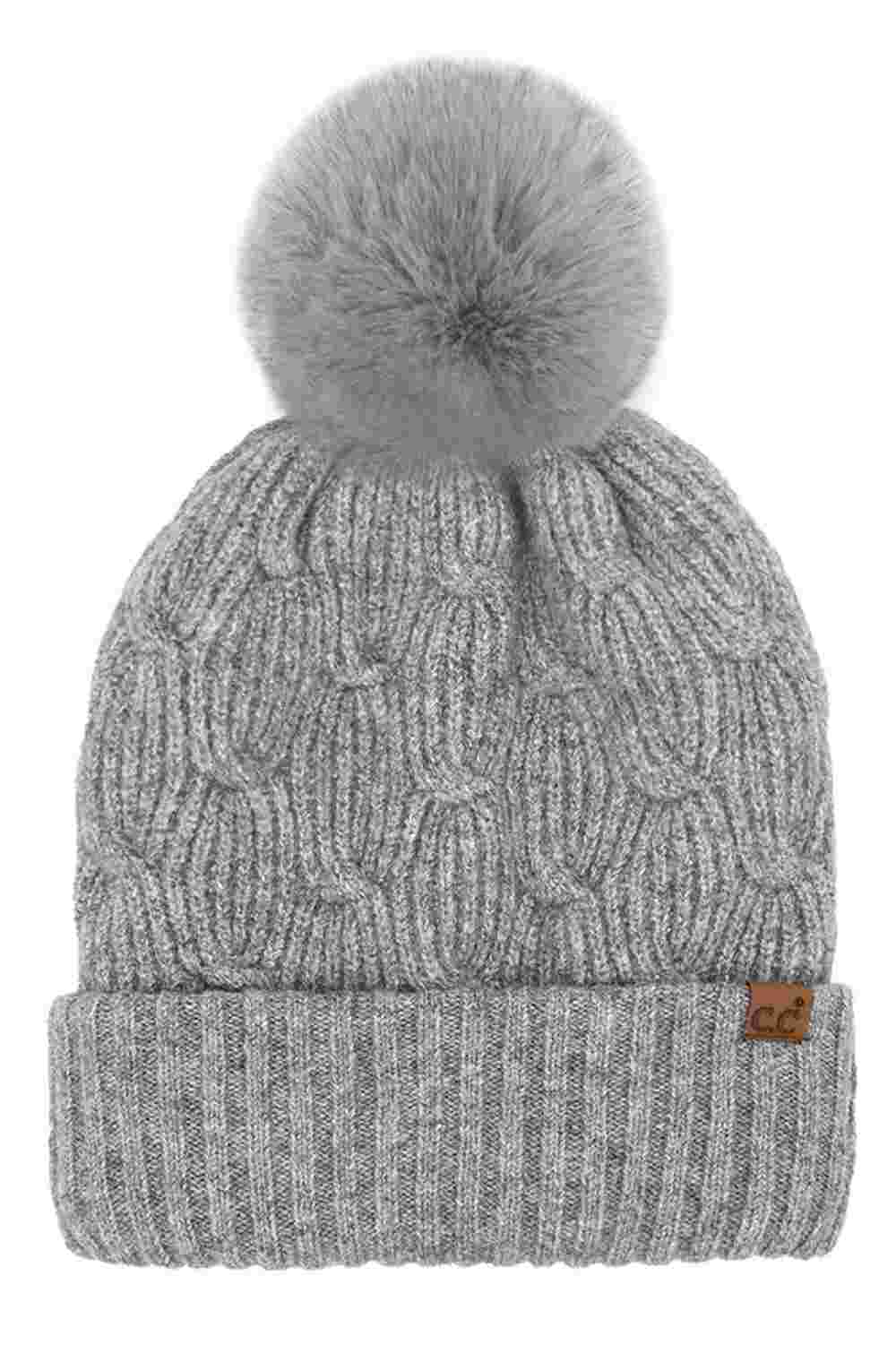 C.C Chain Link Knitted Pom Beanie