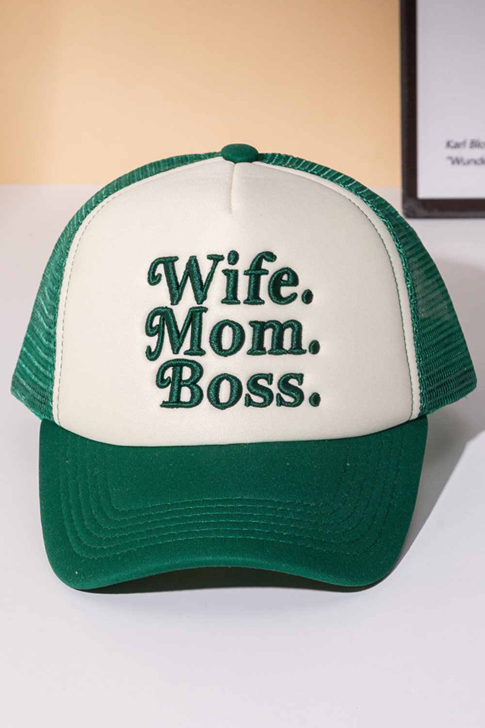 WIFE MOM BOSS Letter Foam with Mesh Back Trucker Cap