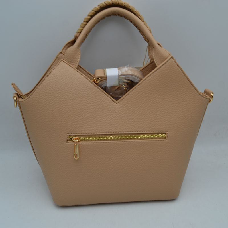 3D Flower Accent Winged Top-Handle Satchel Bag with Detachable Crossbody Strap