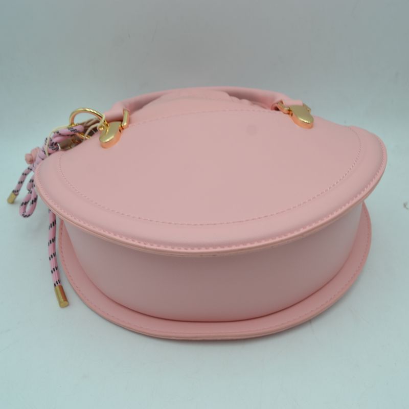 Curved Top Handle Handbag with Drawstring Inner Pouch