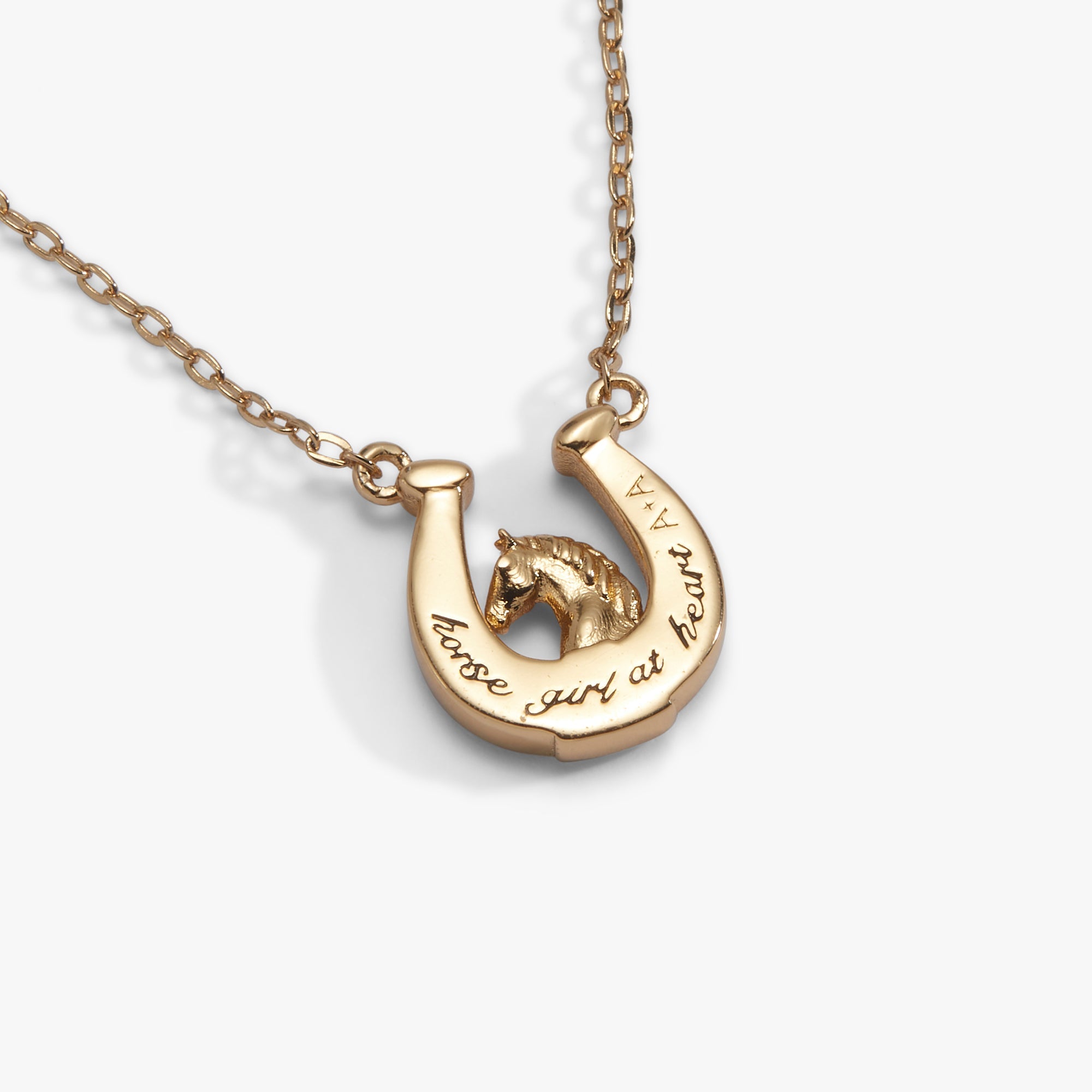 'Horse Girl At Heart' Horseshoe Necklace