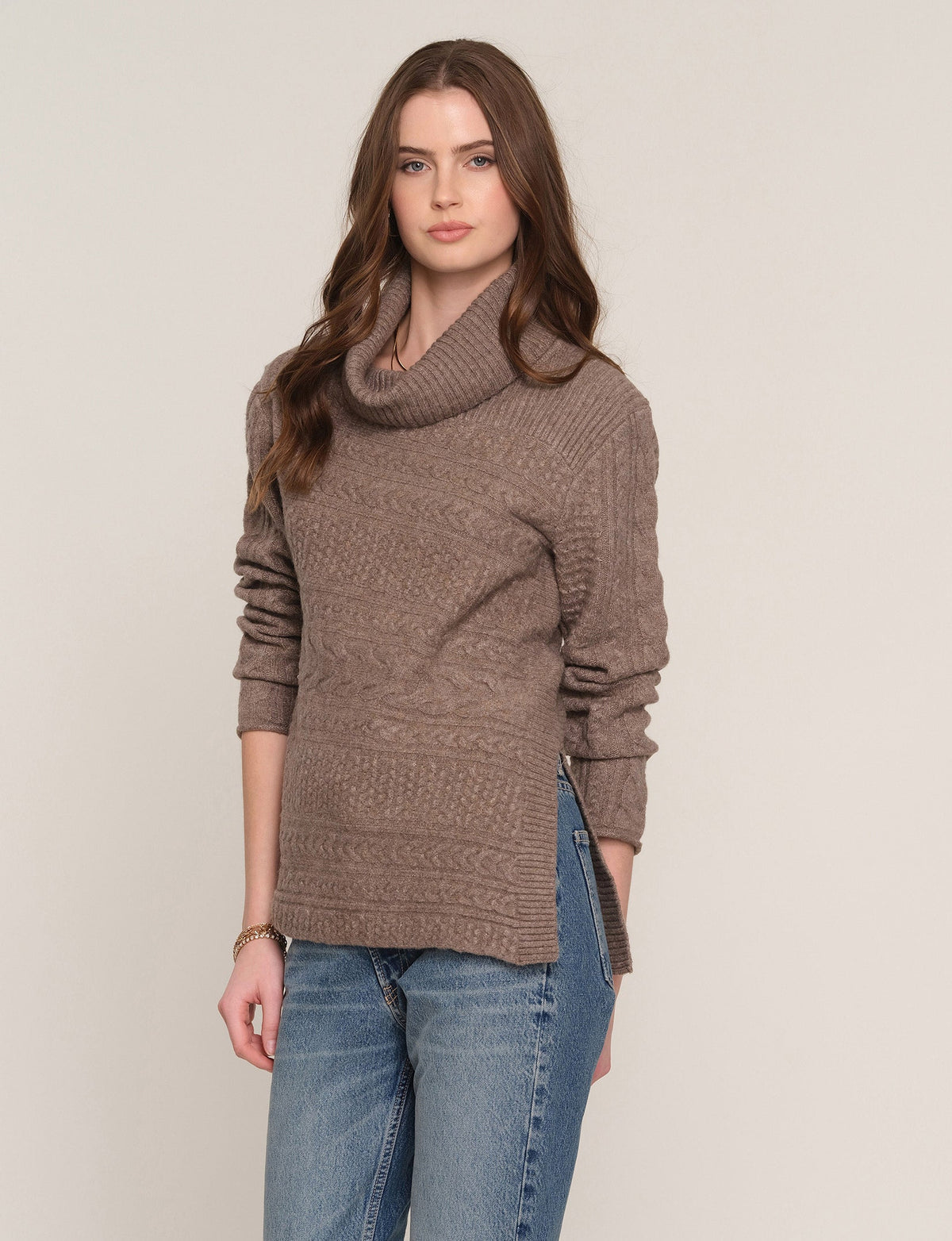 Zadie Sweater in mink, front