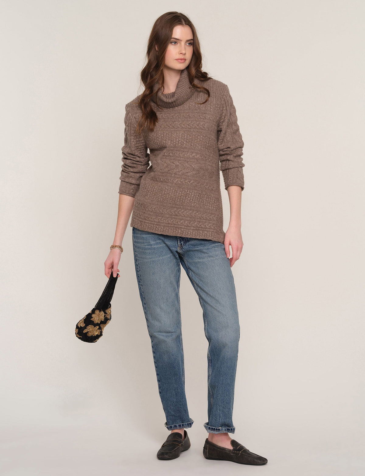 Zadie Sweater in mink, detail