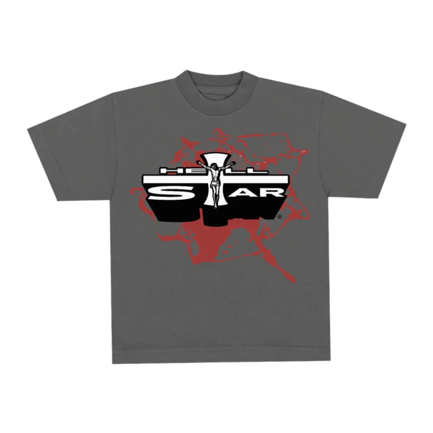 Hellstar Jesus Emblem T-Shirt Charcoal