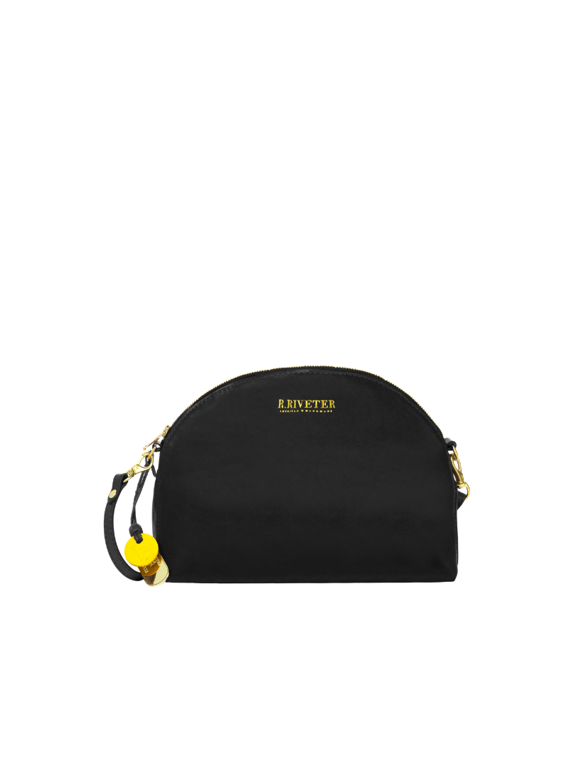 Hopper Crossbody Bag | Black Leather