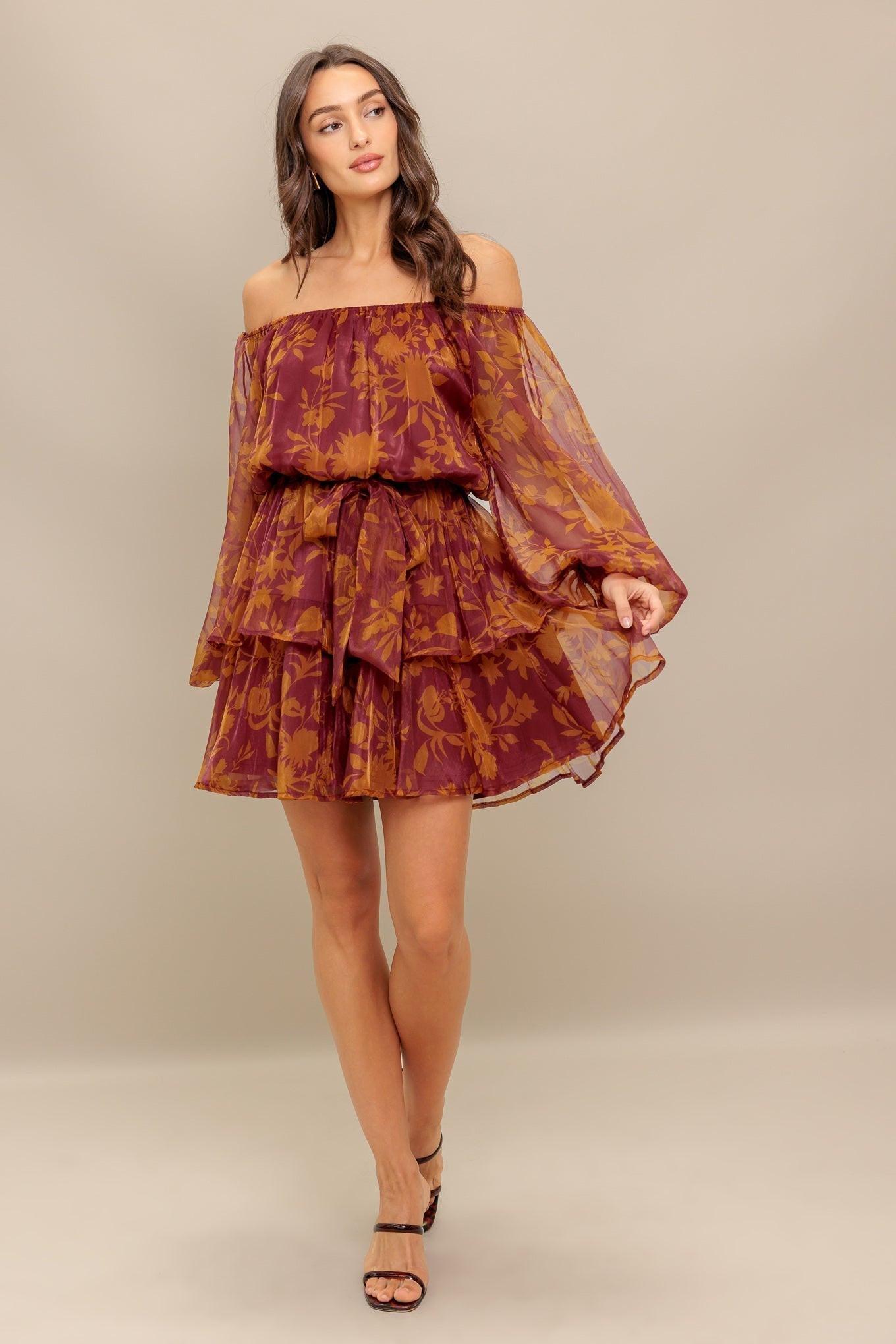 PETAL MIST WOVEN MINI DRESS
