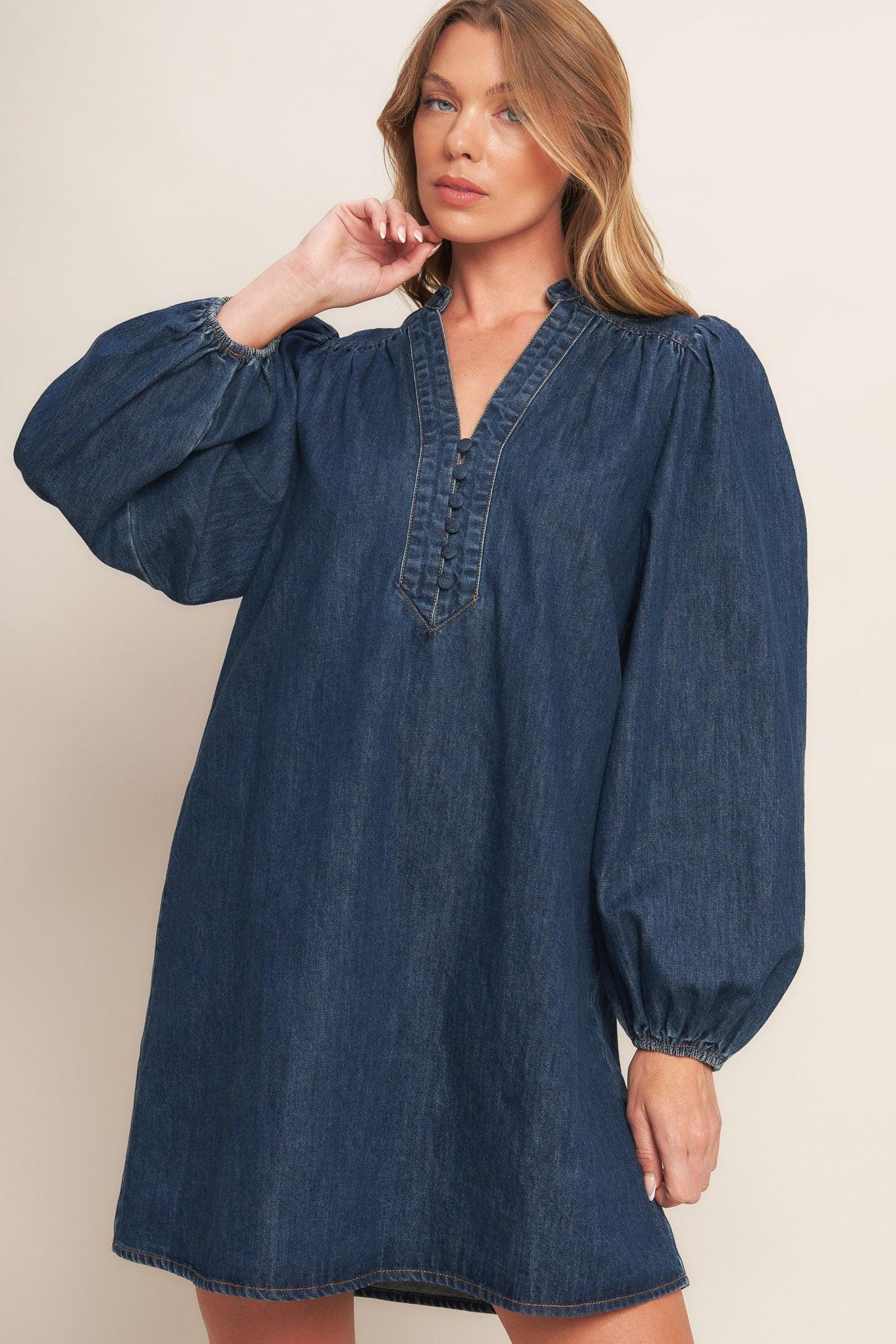 CANYON BREEZE DENIM MINI DRESS