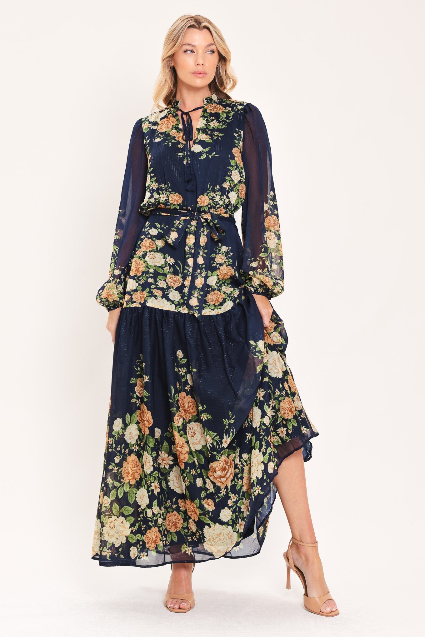 MOONLIT GARDEN CHARM WOVEN MAXI DRESS