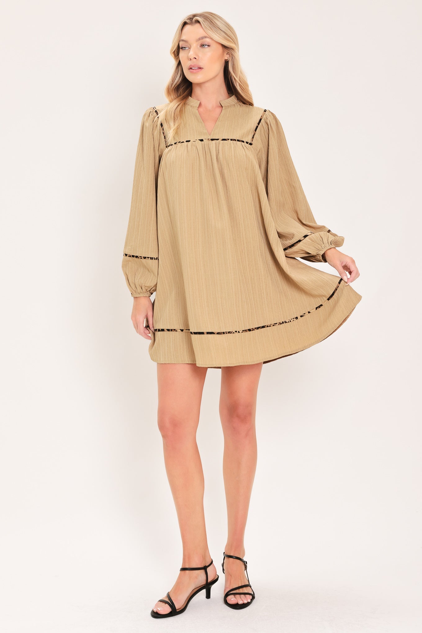 NATURAL LINEN MELODY WOVEN MINI DRESS