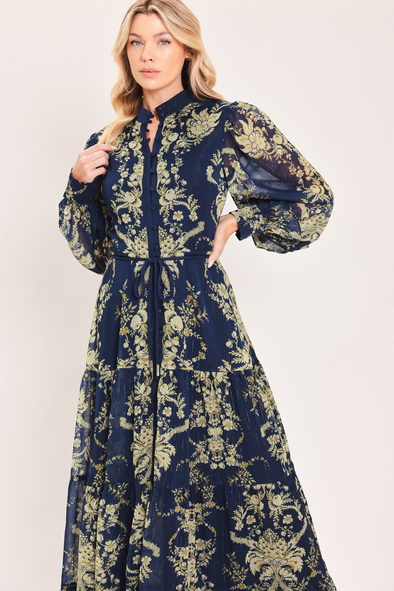 ROYAL HERITAGE BLOOM WOVEN MAXI DRESS