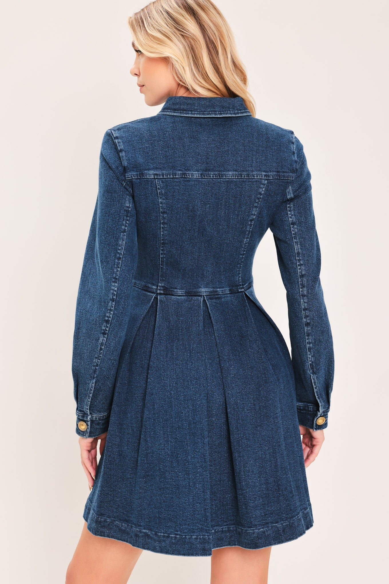 DENIM HERITAGE FLARE MINI DRESS