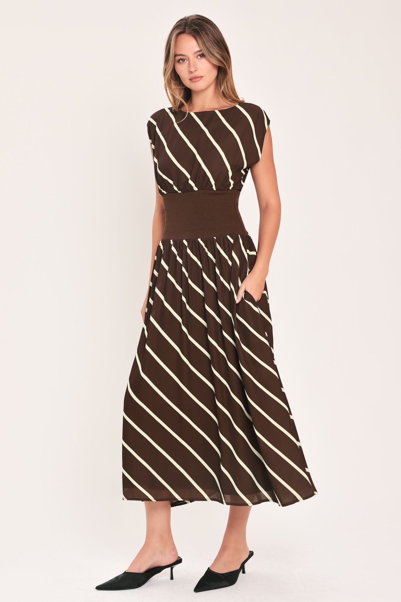 AUTUMN IN PARIS PRINTED MIDI DRESS