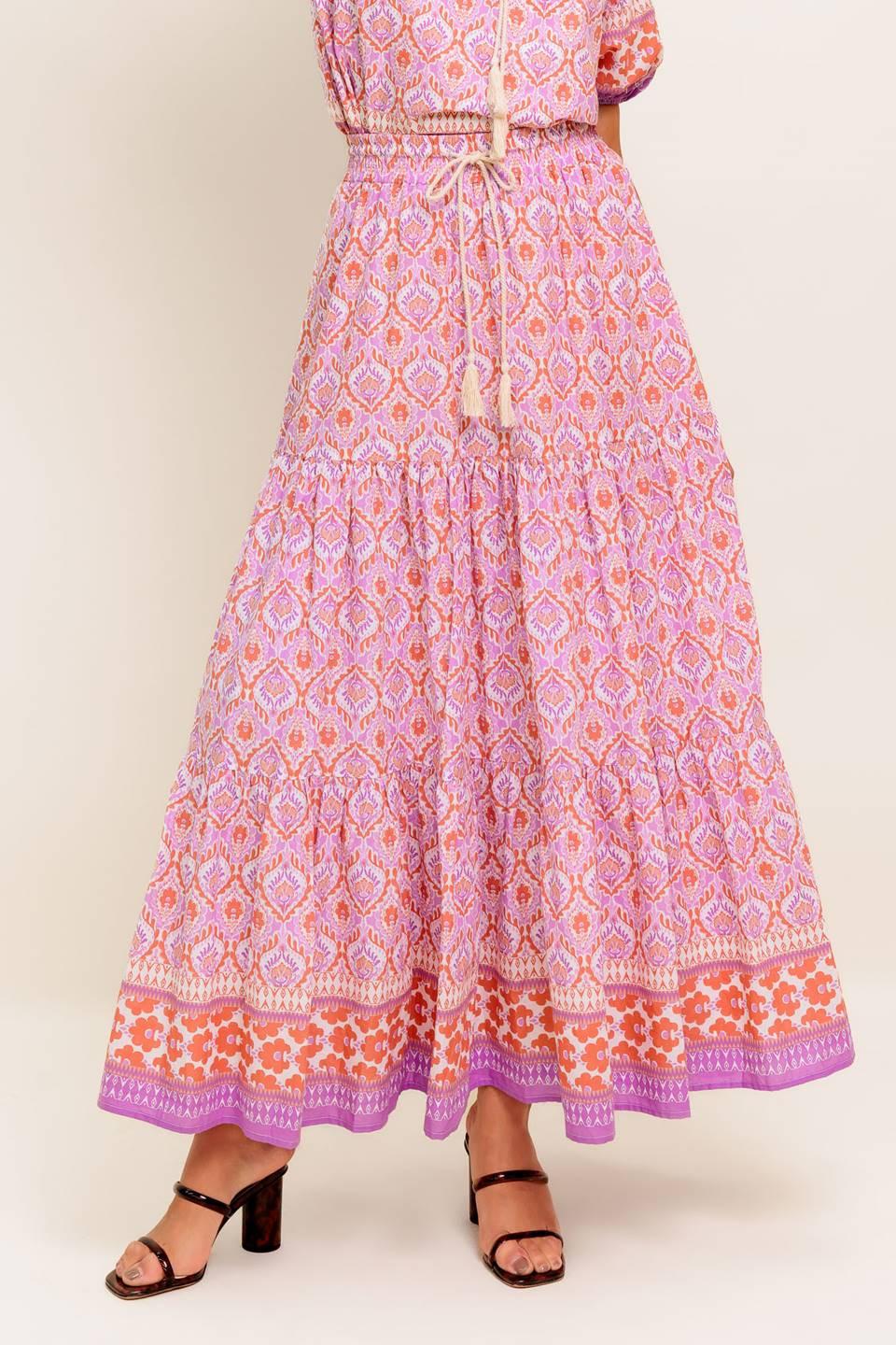 WHISPERING LAVENDER WOVEN MAXI SKIRT
