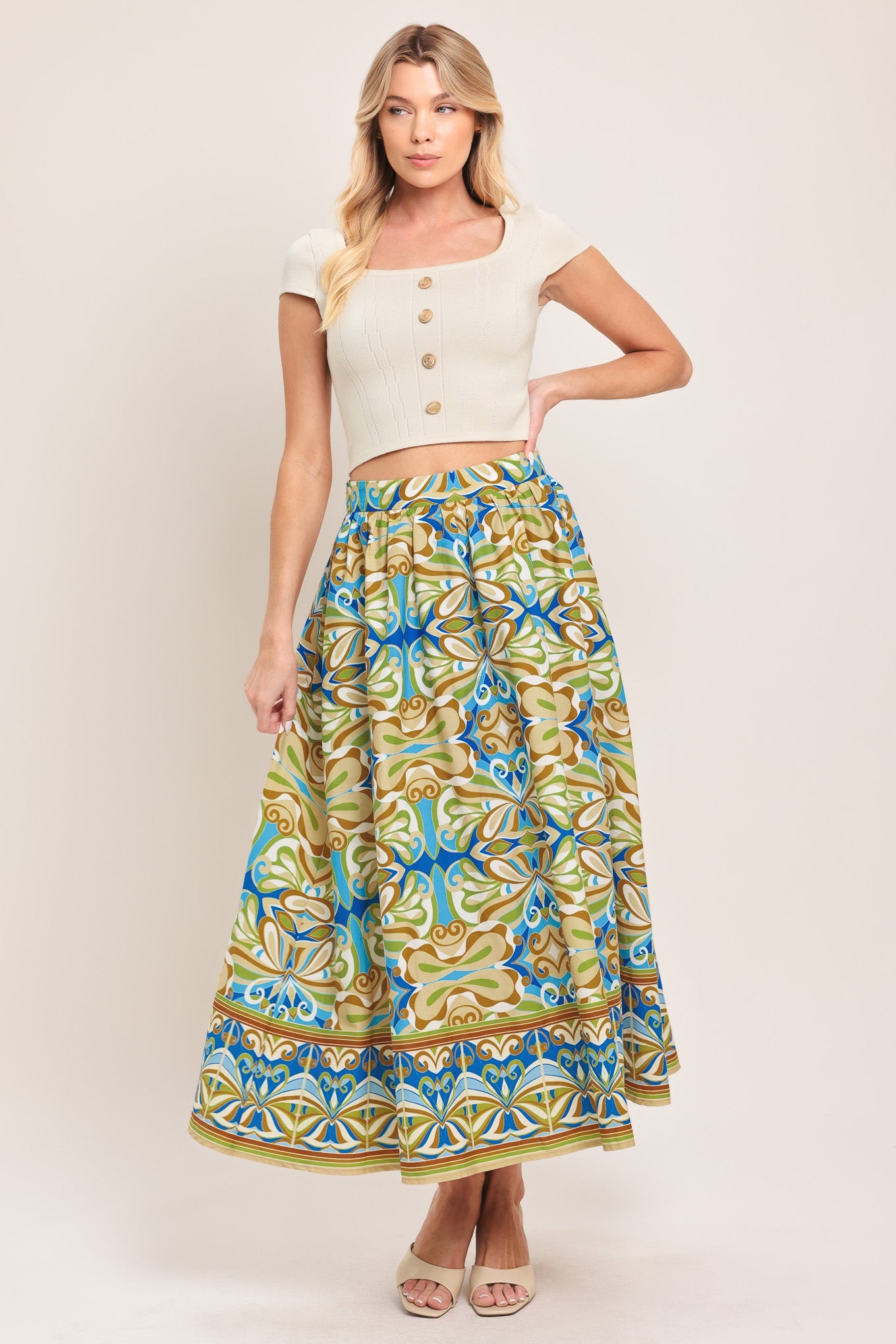 ISLAND MOSAIC WOVEN FULL SKIRT