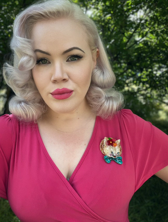 Bunny Bloom Brooch by Lipstick & Chrome — Floral Easter Bunny Pin