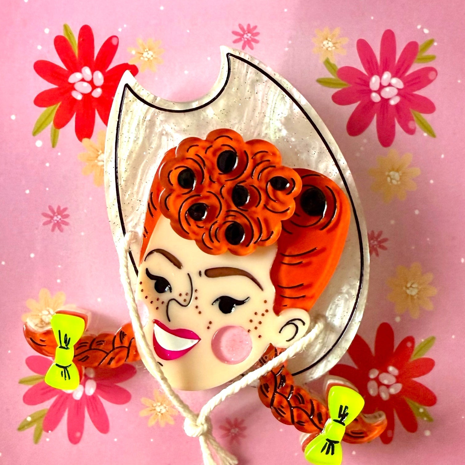 Darla the Cowgirl Brooch by Marla VonDuta x Lipstick & Chrome — Vintage Western Pin
