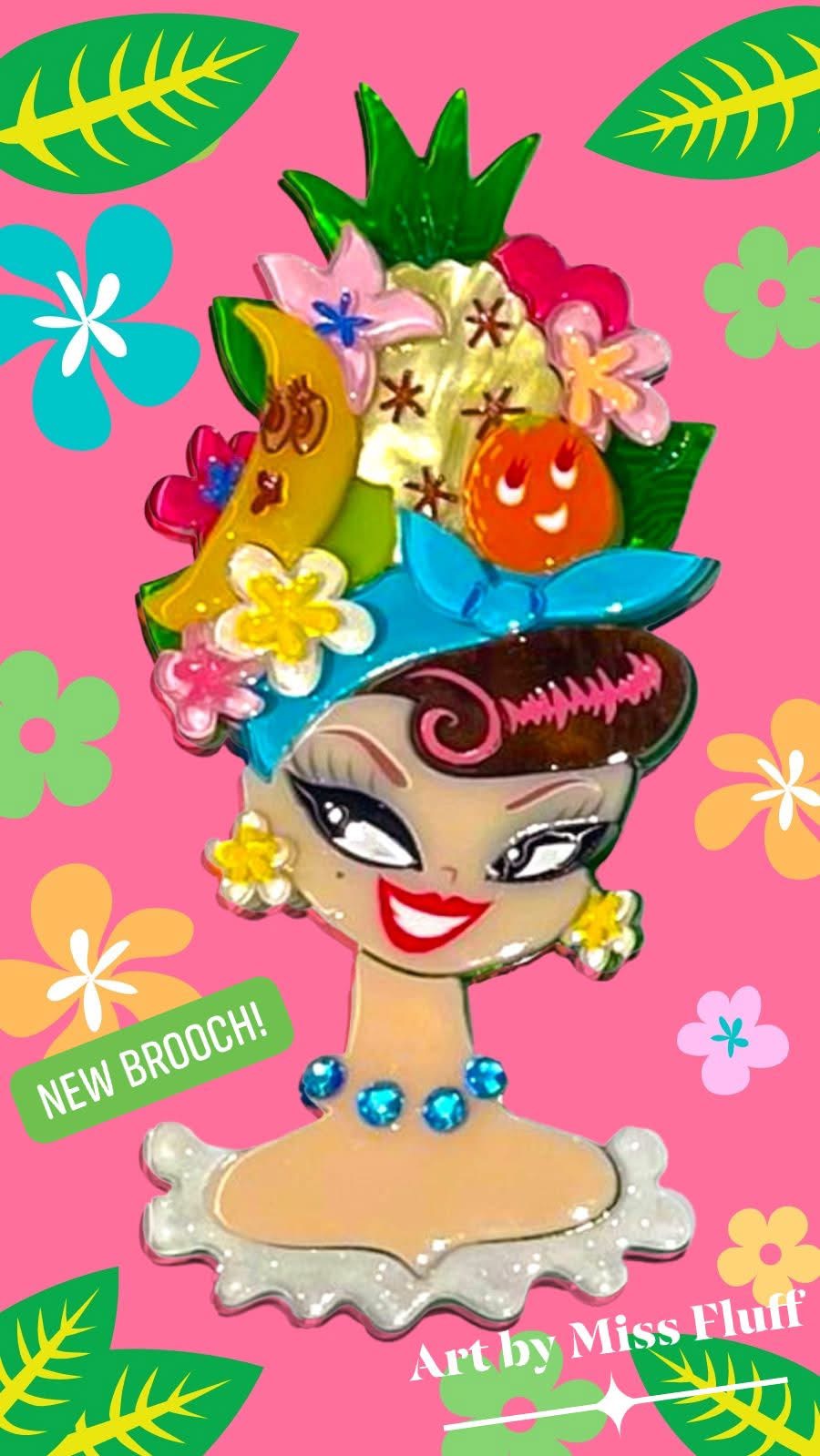 Forbidden Fruits Brooch by Miss Fluff x Lipstick & Chrome — Vintage Apple Temptation Acrylic Pin