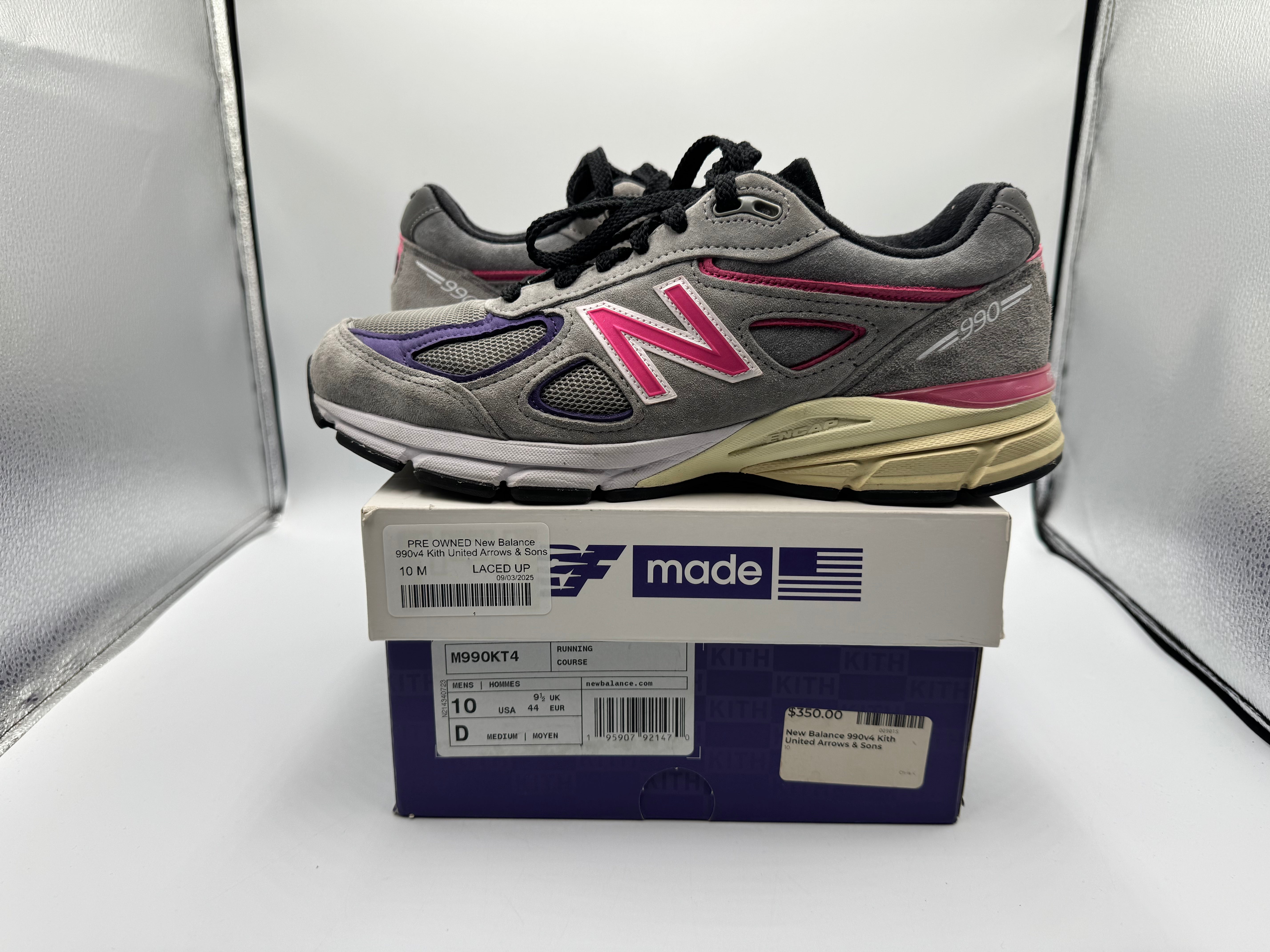 PRE OWNED New Balance 990v4 Kith United Arrows & Sons