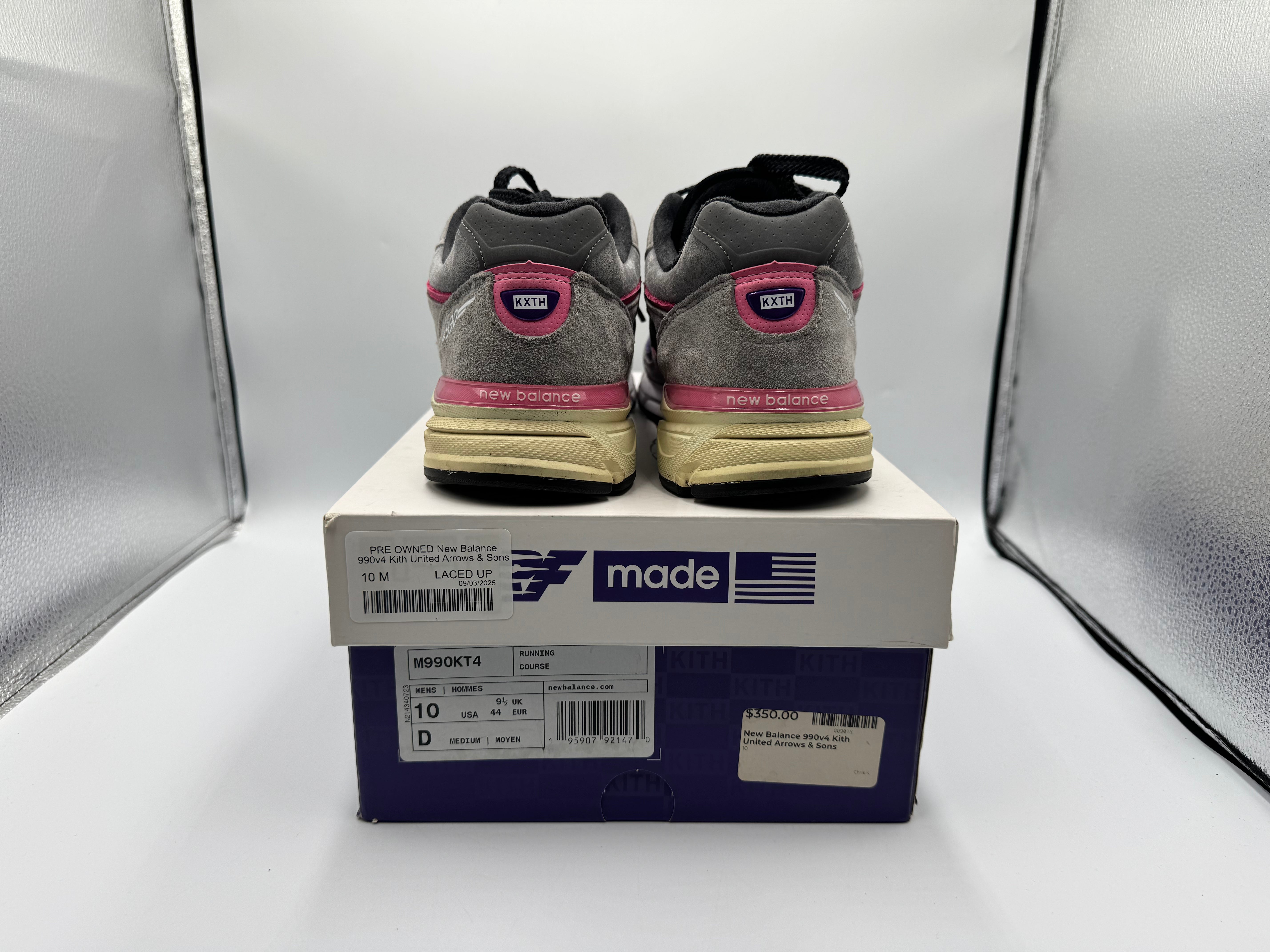 PRE OWNED New Balance 990v4 Kith United Arrows & Sons