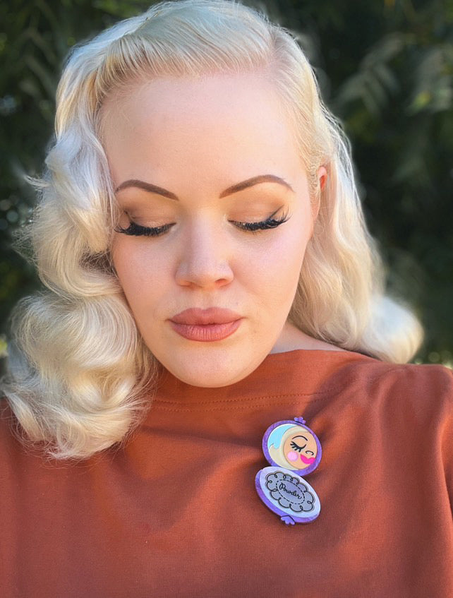 Secret Admirer Brooch PINK by Asia Ellington x Lipstick & Chrome — Vintage Love Letter Pin