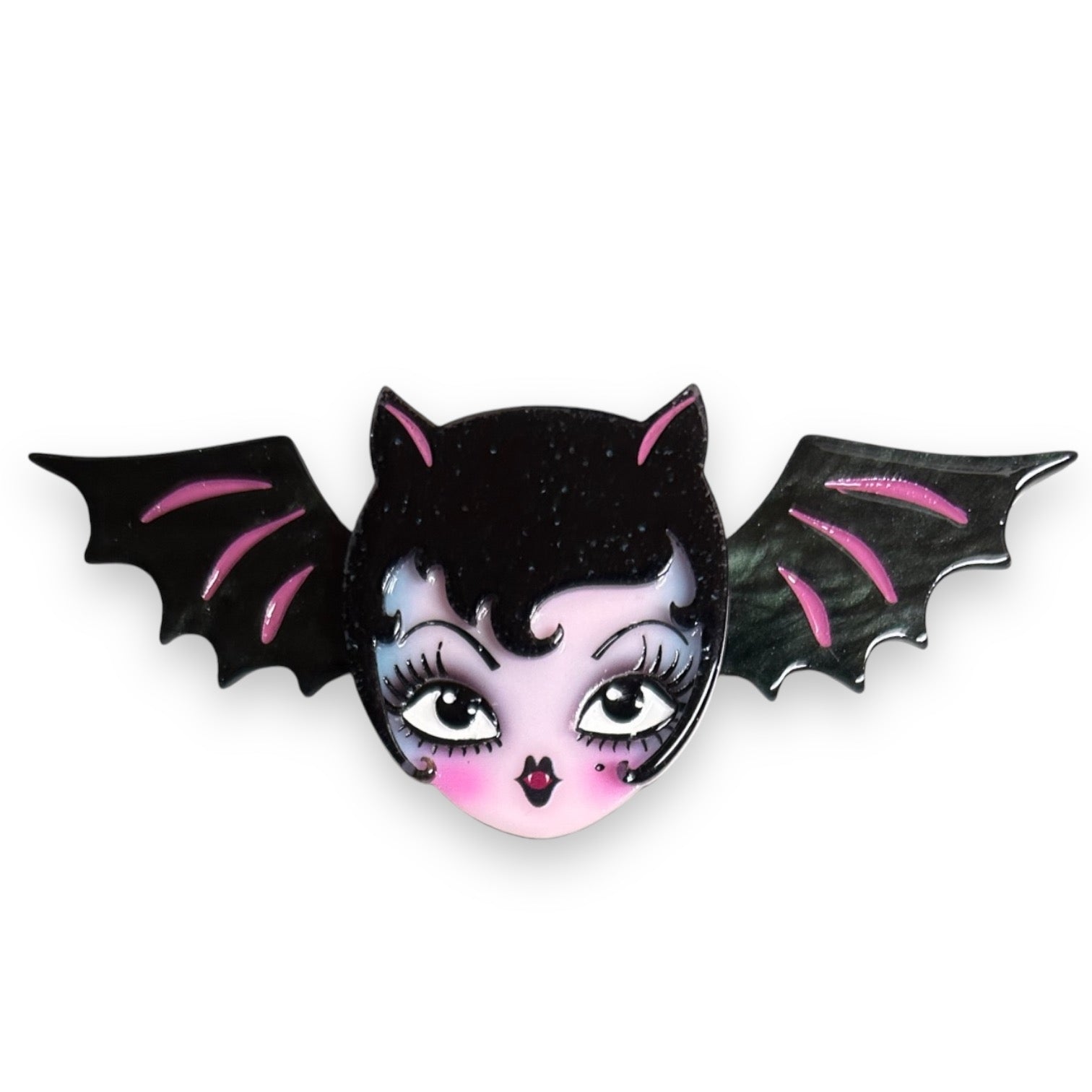 Lily the Vamp Brooch by Miss Fluff x Lipstick & Chrome — Vampire Girl Halloween Pin