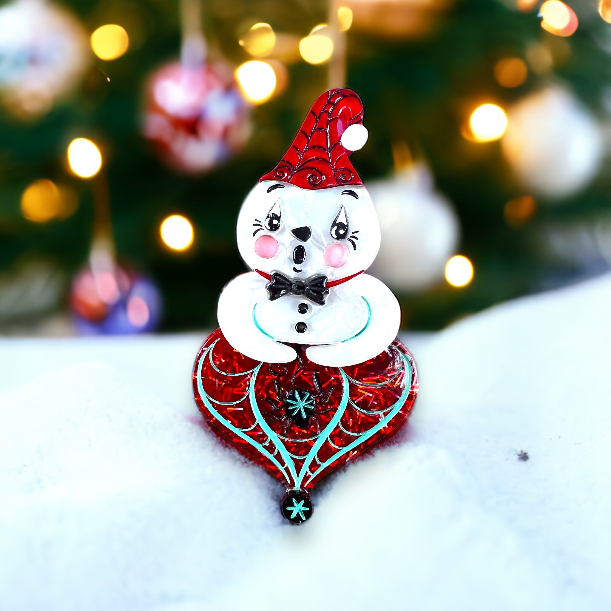 Spooky Ghostie Spookmas Brooch by Johanna Parker x Lipstick & Chrome — Holiday Ghost Pin