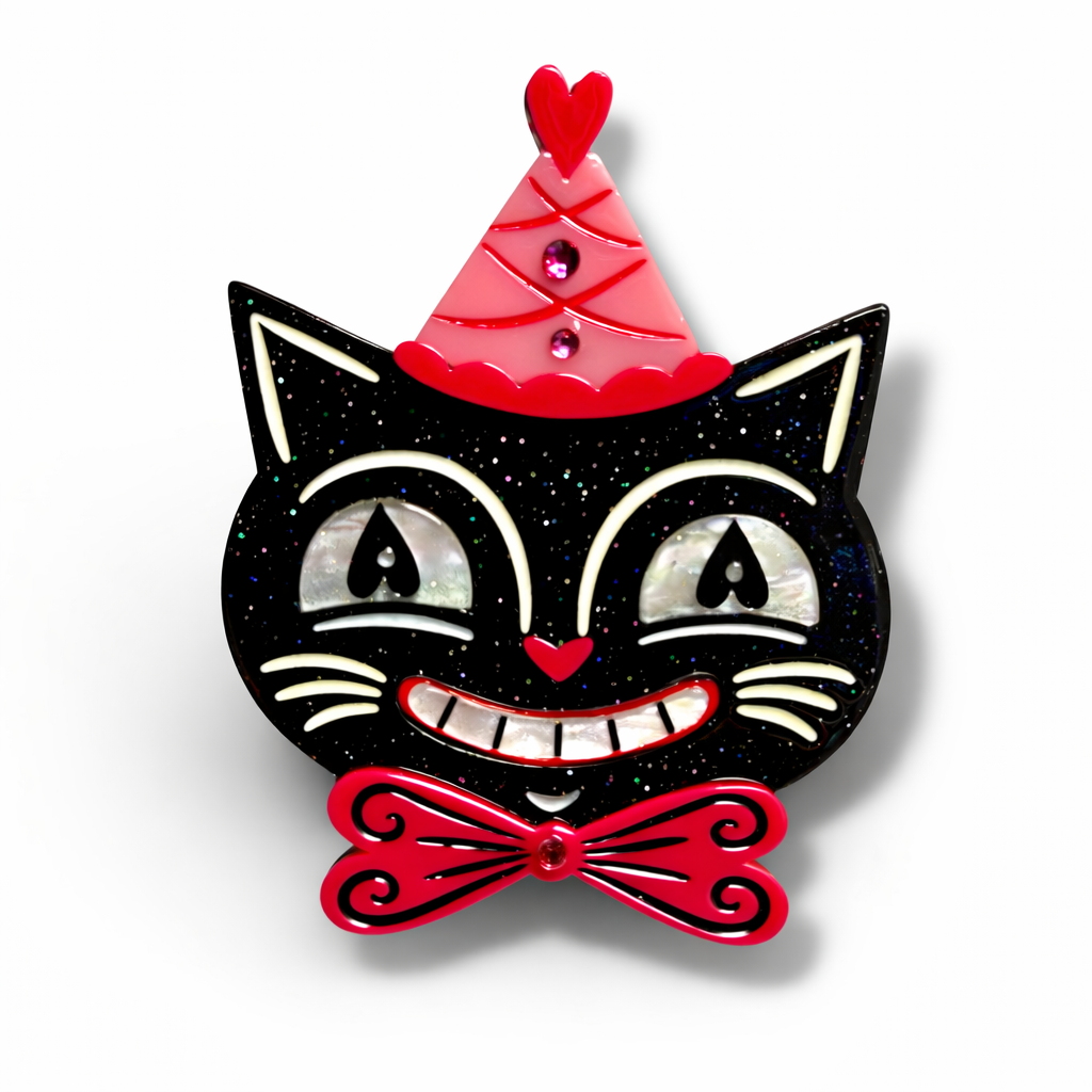 Sweetheart Jack Brooch by Johanna Parker x Lipstick & Chrome — Valloween Folk Art Pin