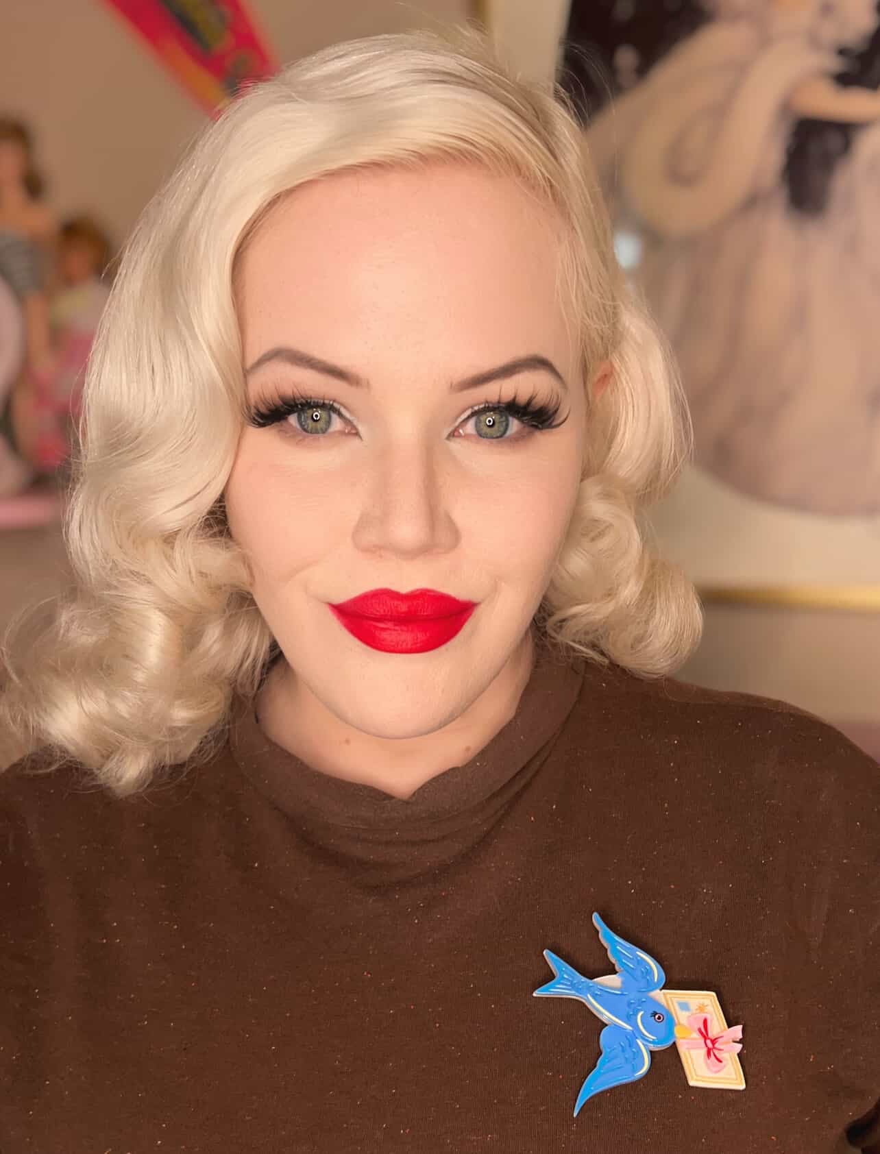 Flight of Fancy Brooch by 50's Vintage Dame x Lipstick & Chrome — Retro Bird in Flight Pin