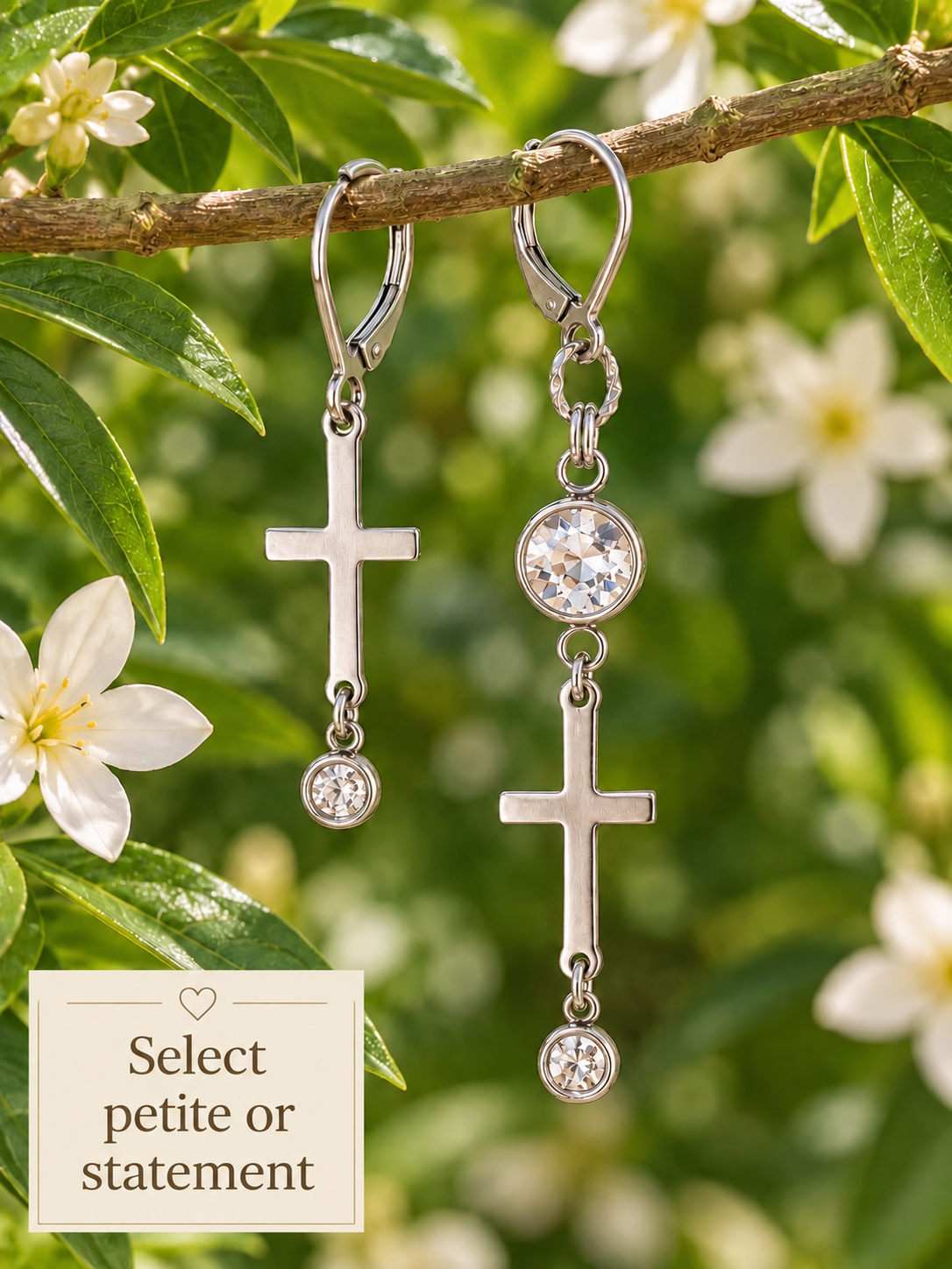 SILVER CROSS EARRINGS