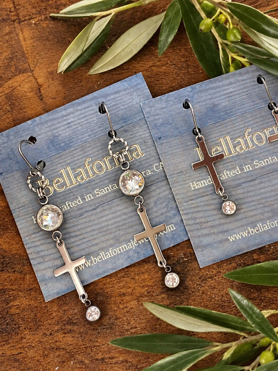 SILVER CROSS EARRINGS