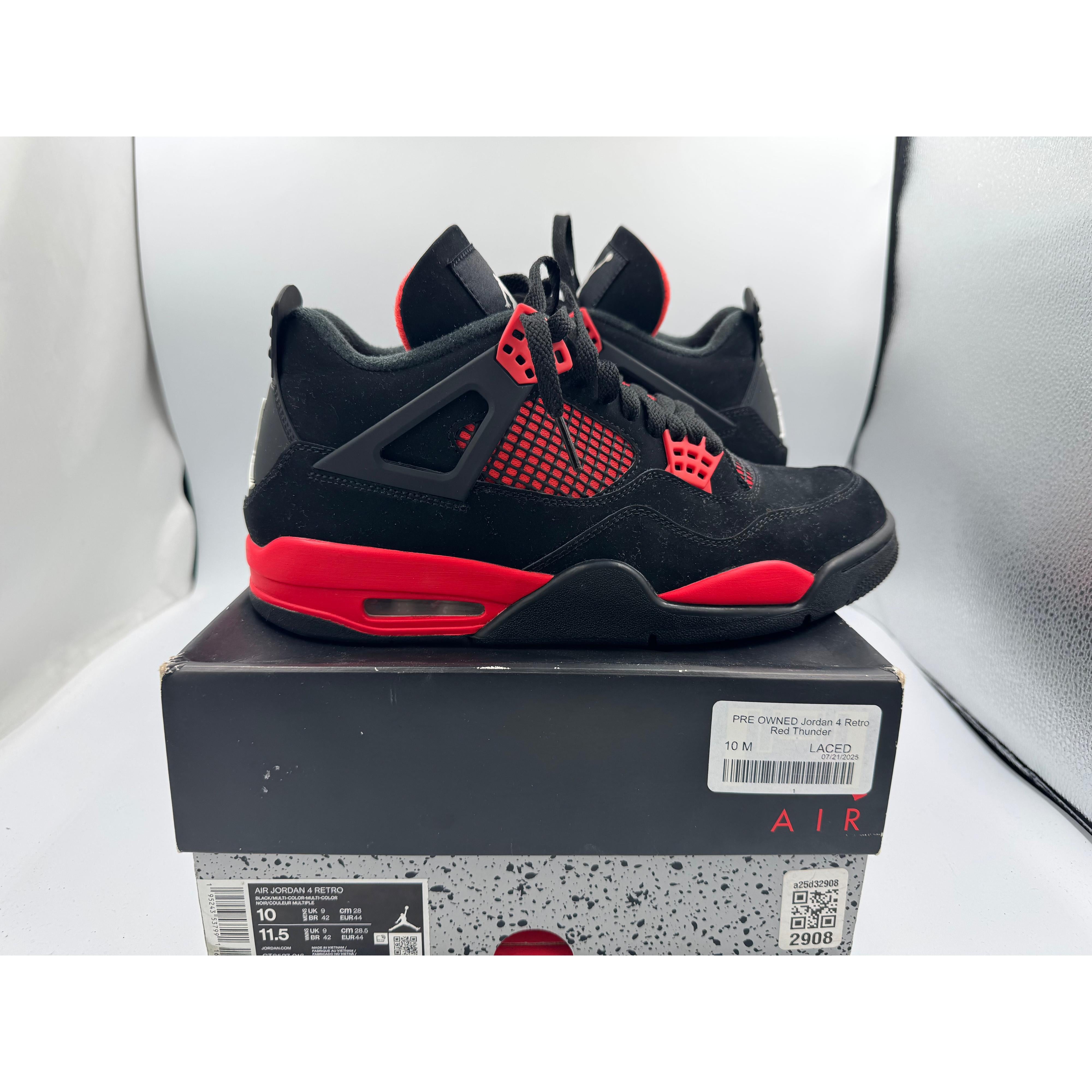 PRE OWNED Jordan 4 Retro Red Thunder