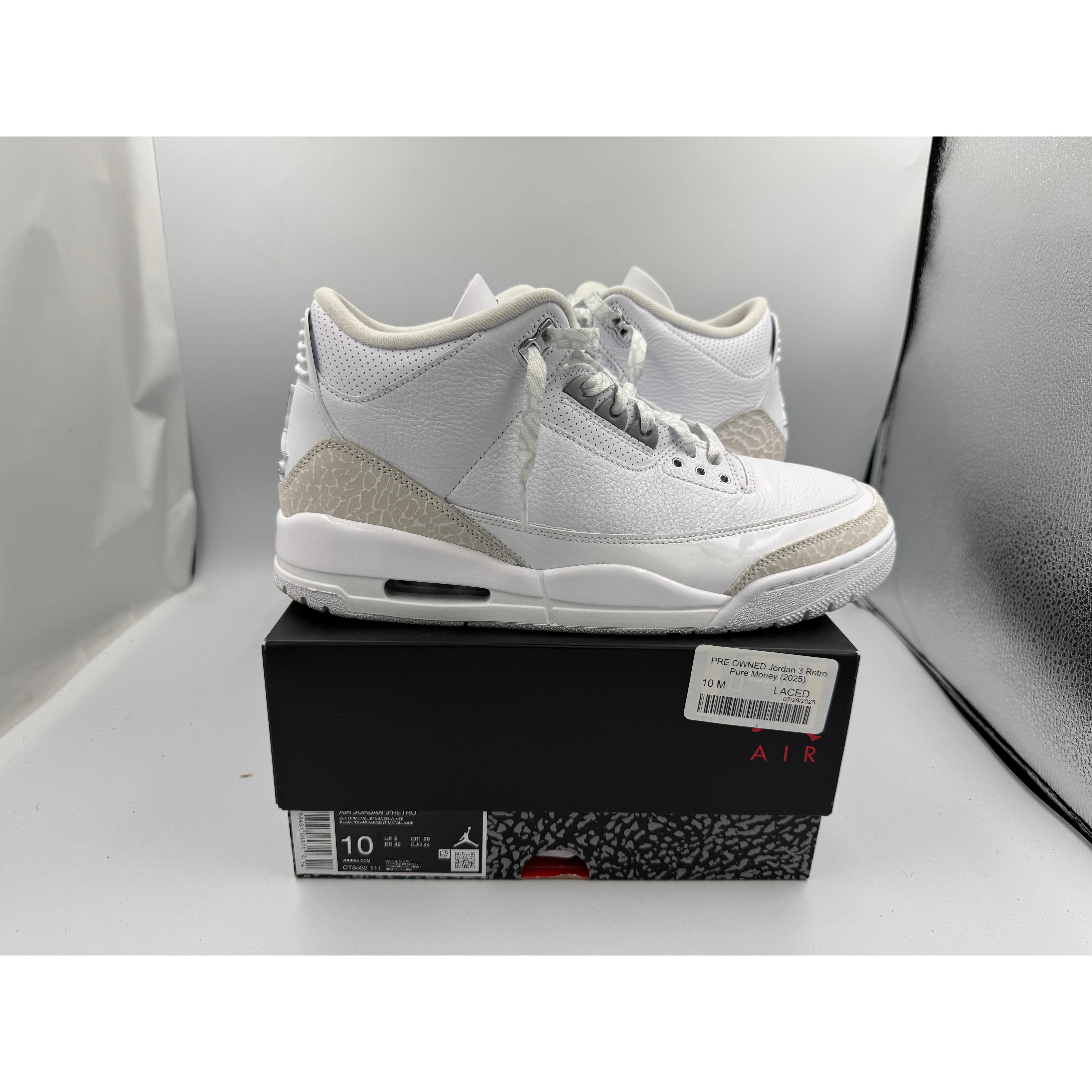 PRE OWNED Jordan 3 Retro Pure Money (2025)