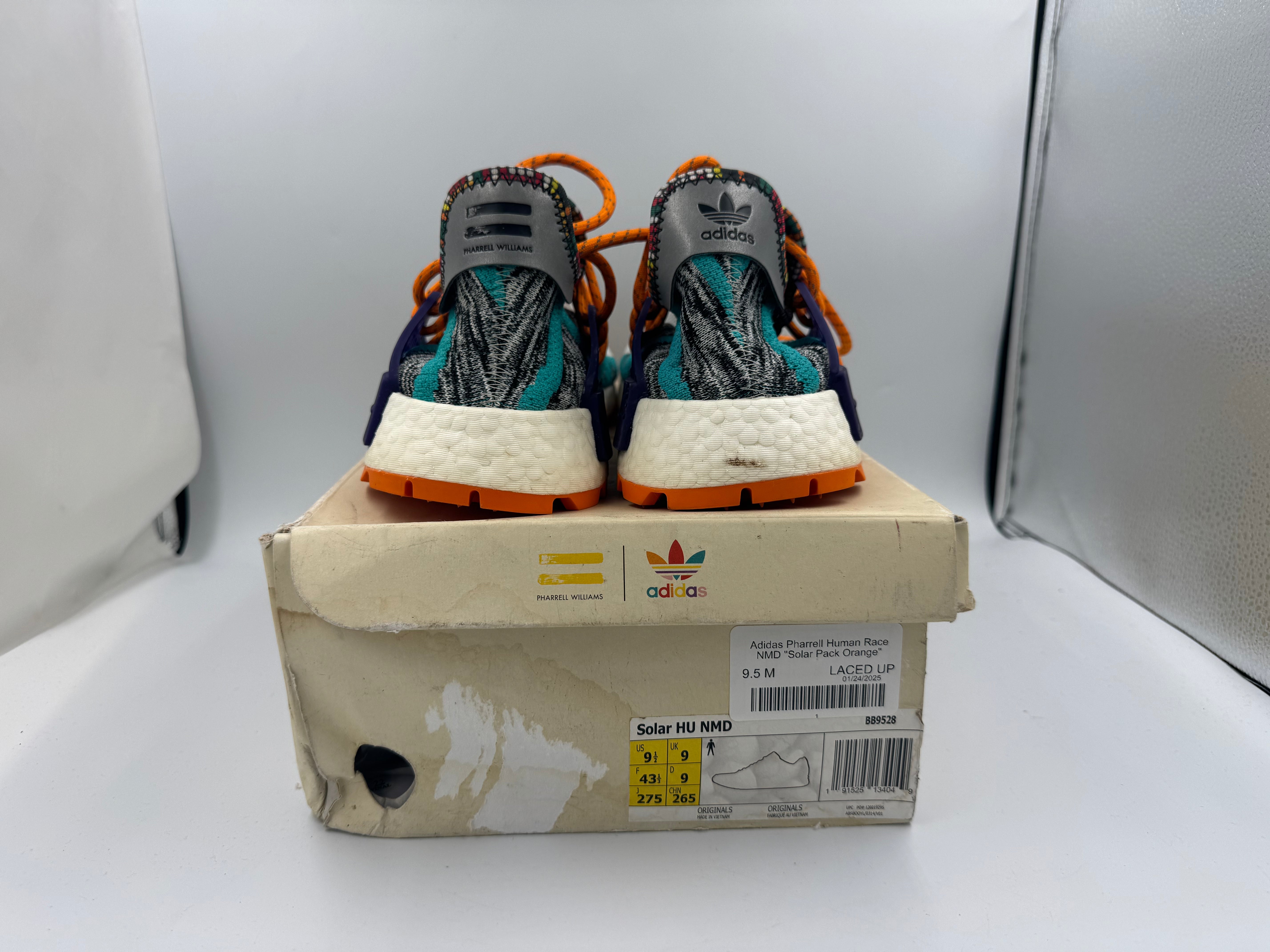 PRE OWNED Adidas Pharrell Human Race NMD "Solar Pack Orange" Conditional